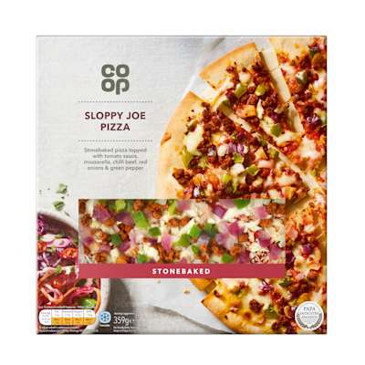 Co-op Stonebaked Thin & Crispy Sloppy Joe Pizza 359g Co-op Stonebaked Thin & Crispy Sloppy Joe Pizza 359g