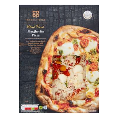 Co-op Irresistible Wood Fired Margherita Pizza 510g Co-op Irresistible Wood Fired Margherita Pizza 510g