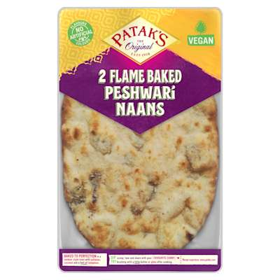 Pataks Peshwari Naan Breads x 2 220g Pataks Peshwari Naan Breads x 2 220g
