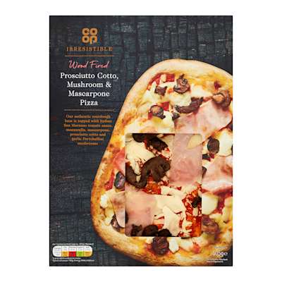 Co-op Irresistible Prosciutto Cotto, Mushroom & Mascarpone Pizza 505g Co-op Irresistible Prosciutto Cotto, Mushroom & Mascarpone Pizza 505g