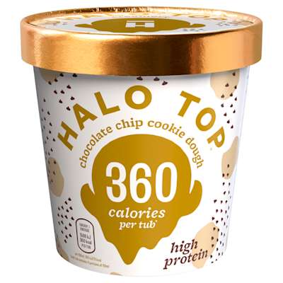 Halo Top Chocolate Chip Cookie Dough Low Calorie Ice Cream 473ml Halo Top Chocolate Chip Cookie Dough Low Calorie Ice Cream 473ml
