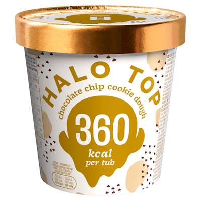 Halo Top Chocolate Chip Cookie Dough Low Calorie Ice Cream 473ml Halo Top Chocolate Chip Cookie Dough Low Calorie Ice Cream 473ml