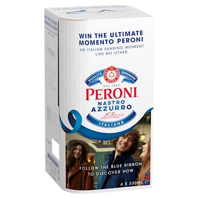 Peroni Nastro Azzuro Bottles 4x330ml Peroni Nastro Azzuro Bottles 4x330ml