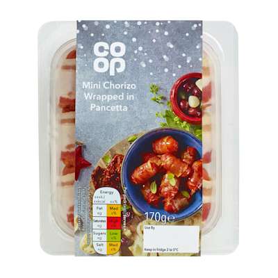 Co-op Mini Chorizo Wrapped in Pancetta 170g Co-op Mini Chorizo Wrapped in Pancetta 170g