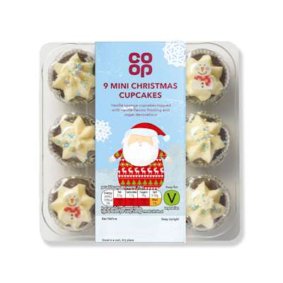 Co-op Mini Christmas Cupcakes 9 Pack Co-op Mini Christmas Cupcakes 9 Pack