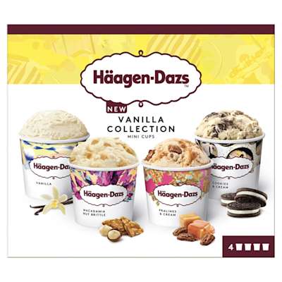 Haagen Dazs Vanilla Collection Minicups 4x95ml Haagen Dazs Vanilla Collection Minicups 4x95ml