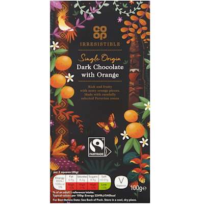 Co-op Irresistible Dark 57 % Orange 100g Co-op Irresistible Dark 57 % Orange 100g