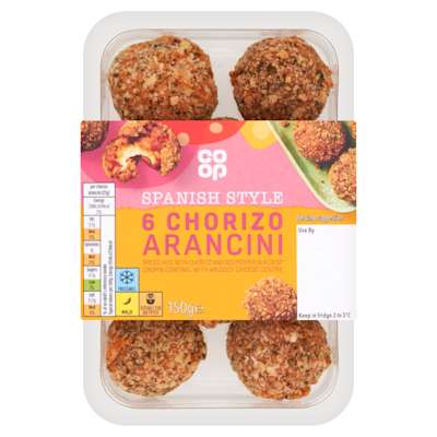 Co-op Spanish Style 6 Chorizo Arancini 150g Co-op Spanish Style 6 Chorizo Arancini 150g
