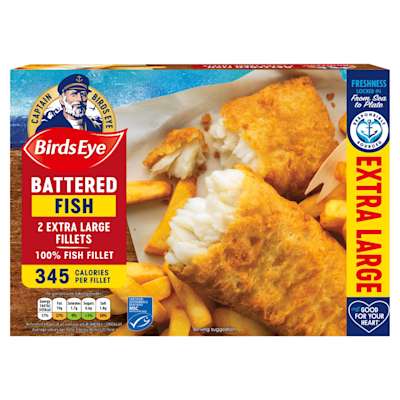 Birds Eye 2 Battered Extra Large Fish Fillets 320g Birds Eye 2 Battered Extra Large Fish Fillets 320g