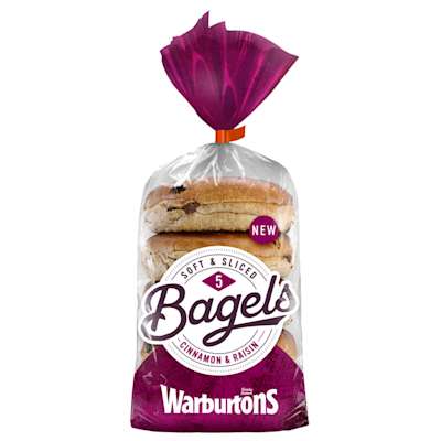 Warburtons Bagels Cinnamon and Raisin 5 Pack Warburtons Bagels Cinnamon and Raisin 5 Pack