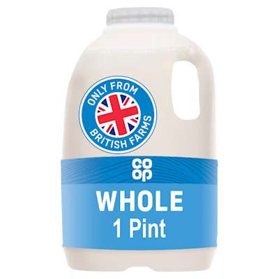 Co-op 1 Pint Fresh Whole Milk 568ml Co-op 1 Pint Fresh Whole Milk 568ml