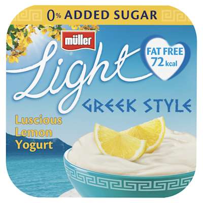 Muller Light Greek Style Luscious Lemon Yogurt 4x120g Muller Light Greek Style Luscious Lemon Yogurt 4x120g