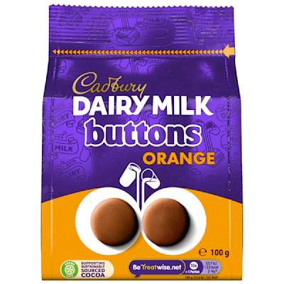 Cadbury Orange Buttons 100g Cadbury Orange Buttons 100g