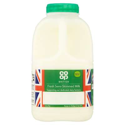 Co-op British Fresh Semi-Skimmed Milk 1 Pint 568ml Co-op British Fresh Semi-Skimmed Milk 1 Pint 568ml