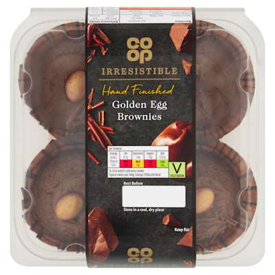 Co-op Irresistible Golden Egg Brownie 4pk Co-op Irresistible Golden Egg Brownie 4pk