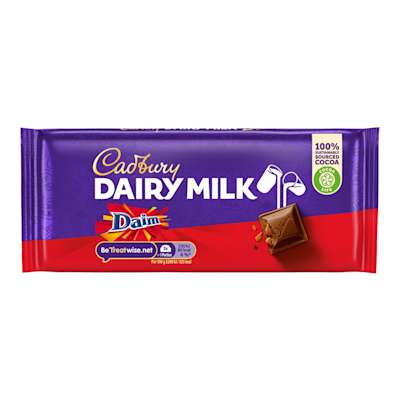 Cadbury Dairy Milk Daim Chocolate Bar 120g Cadbury Dairy Milk Daim Chocolate Bar 120g