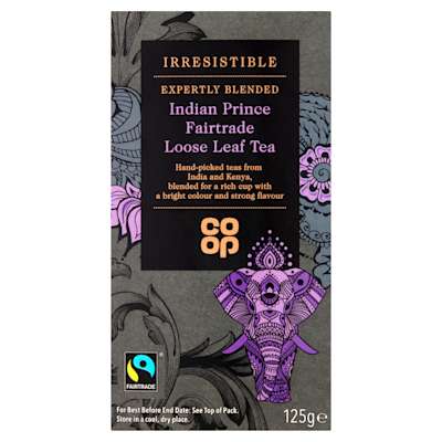 Co-op Irresistible Indian Prince Fairtrade Loose Leaf Tea 125g Co-op Irresistible Indian Prince Fairtrade Loose Leaf Tea 125g