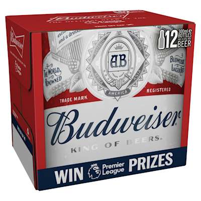 Budweiser Lager Beer Bottles 12x300ml Budweiser Lager Beer Bottles 12x300ml