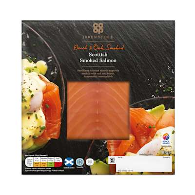 Co-op Irresistible Beech & Oak Smoked Scottish Smoked Salmon 100g Co-op Irresistible Beech & Oak Smoked Scottish Smoked Salmon 100g