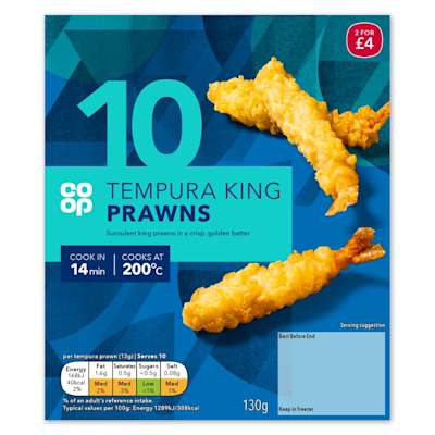 Co-op 10 Tempura King Prawns 130g Co-op 10 Tempura King Prawns 130g