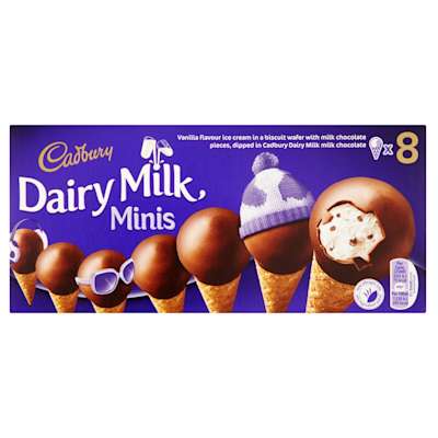 Cadburys Dairy Milk Mini Cones 8 Pack Cadburys Dairy Milk Mini Cones 8 Pack