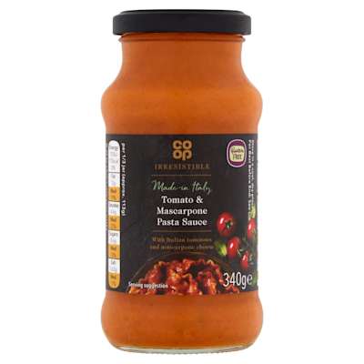 Co-op Irresistible Tomato and mascarpone pasta sauce Co-op Irresistible Tomato and mascarpone pasta sauce