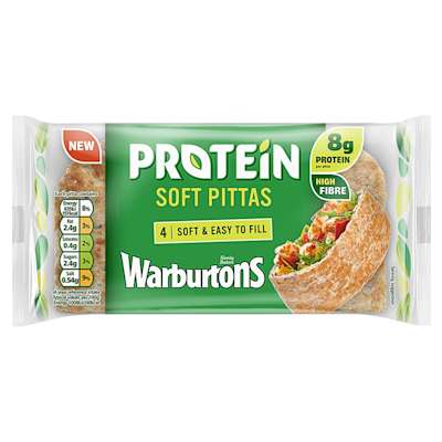 Warburtons Protein Pittas 4pk Warburtons Protein Pittas 4pk