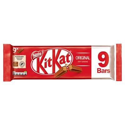 Nestlé Kit Kat Milk Chocolate 2 Fingers 9 Pack 186.3g Nestlé Kit Kat Milk Chocolate 2 Fingers 9 Pack 186.3g
