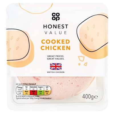 Co-op Honest Value Wafer Thin Chicken 400g Co-op Honest Value Wafer Thin Chicken 400g