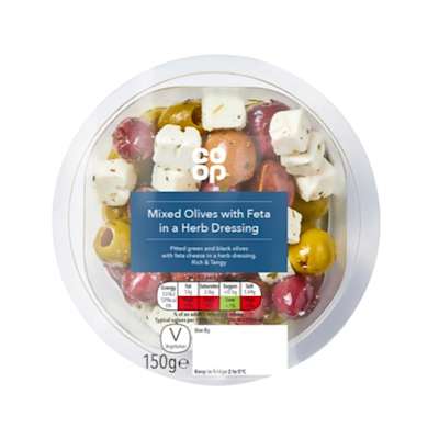 Co-op Mixed Olives & Feta 150g Co-op Mixed Olives & Feta 150g