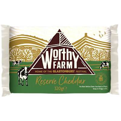 Worthy Farm Reserve Cheddar Cheese 320g Worthy Farm Reserve Cheddar Cheese 320g