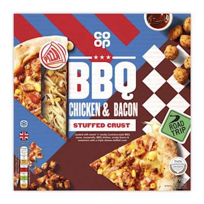 Co-op Stuffed Crust BBQ Chicken & Bacon Pizza 509g Co-op Stuffed Crust BBQ Chicken & Bacon Pizza 509g