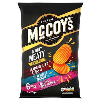 McCoy's Mighty Meaty Variety Multipack Crisps 6 Pack McCoy's Mighty Meaty Variety Multipack Crisps 6 Pack