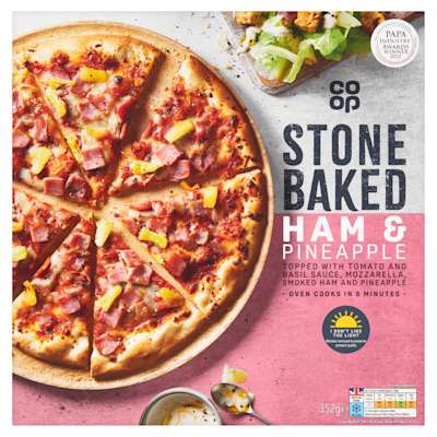 Co-op Stonebaked Ham & Pineapple Pizza 352g Co-op Stonebaked Ham & Pineapple Pizza 352g