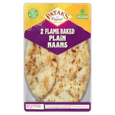 Pataks Plain Naan Breads x2 220g Pataks Plain Naan Breads x2 220g