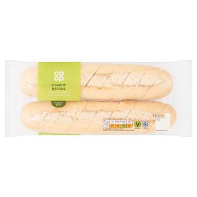 Co-op Twin Garlic Batons 340g Co-op Twin Garlic Batons 340g