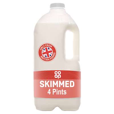 Co-op 4 Pint Fresh Skimmed Milk 2.27ltr Co-op 4 Pint Fresh Skimmed Milk 2.27ltr