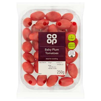 Co-op Baby Plum Tomatoes 250g Co-op Baby Plum Tomatoes 250g