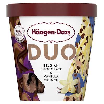 Haagen-Dazs Duo Belgian Chocolate & Vanilla 420ml Haagen-Dazs Duo Belgian Chocolate & Vanilla 420ml