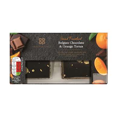 Co-op Irresistible Belgian Chocolate and Orange Torte 2x85g Co-op Irresistible Belgian Chocolate and Orange Torte 2x85g