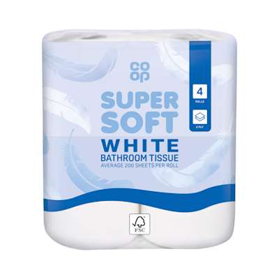 Co-op Super Soft White Bathroom Tissue 4 Rolls Co-op Super Soft White Bathroom Tissue 4 Rolls