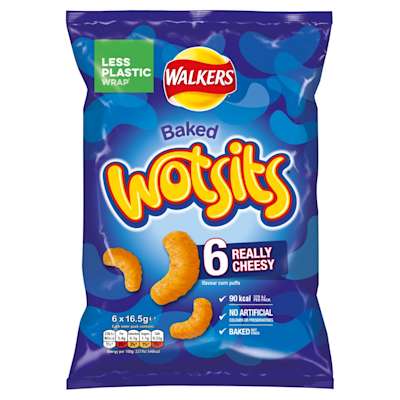 Walkers Wotsits Cheese 6x16.5g Walkers Wotsits Cheese 6x16.5g