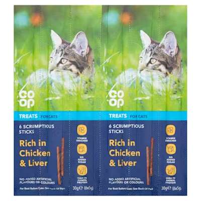 Co-op Treats for Cats 6 Scrumptious Sticks 6 x 5g Co-op Treats for Cats 6 Scrumptious Sticks 6 x 5g