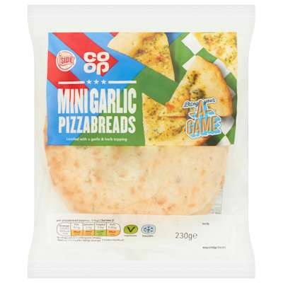Co-op Mini Garlic Pizza Breads 230g Co-op Mini Garlic Pizza Breads 230g