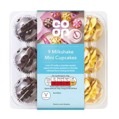 Co-op Milkshake Mini Cupcakes 9 pack Co-op Milkshake Mini Cupcakes 9 pack
