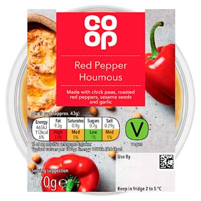 Co-op Red Pepper Houmous 170g Co-op Red Pepper Houmous 170g