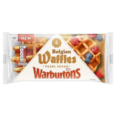 Warburtons 4 Pearl Sugar Waffles Warburtons 4 Pearl Sugar Waffles