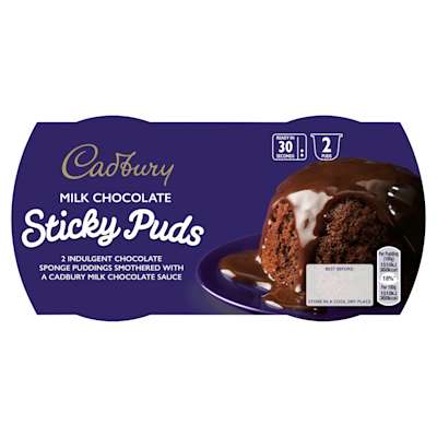 Cadbury Chocolate Sponge Puddings 2x95g Cadbury Chocolate Sponge Puddings 2x95g