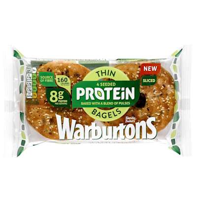 Warburtons Seeded Thin Protein Bagels Warburtons Seeded Thin Protein Bagels