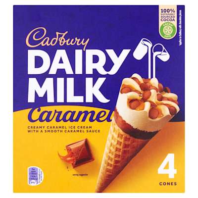 Cadbury Caramel Ice Cream Cone 4x100ml Cadbury Caramel Ice Cream Cone 4x100ml